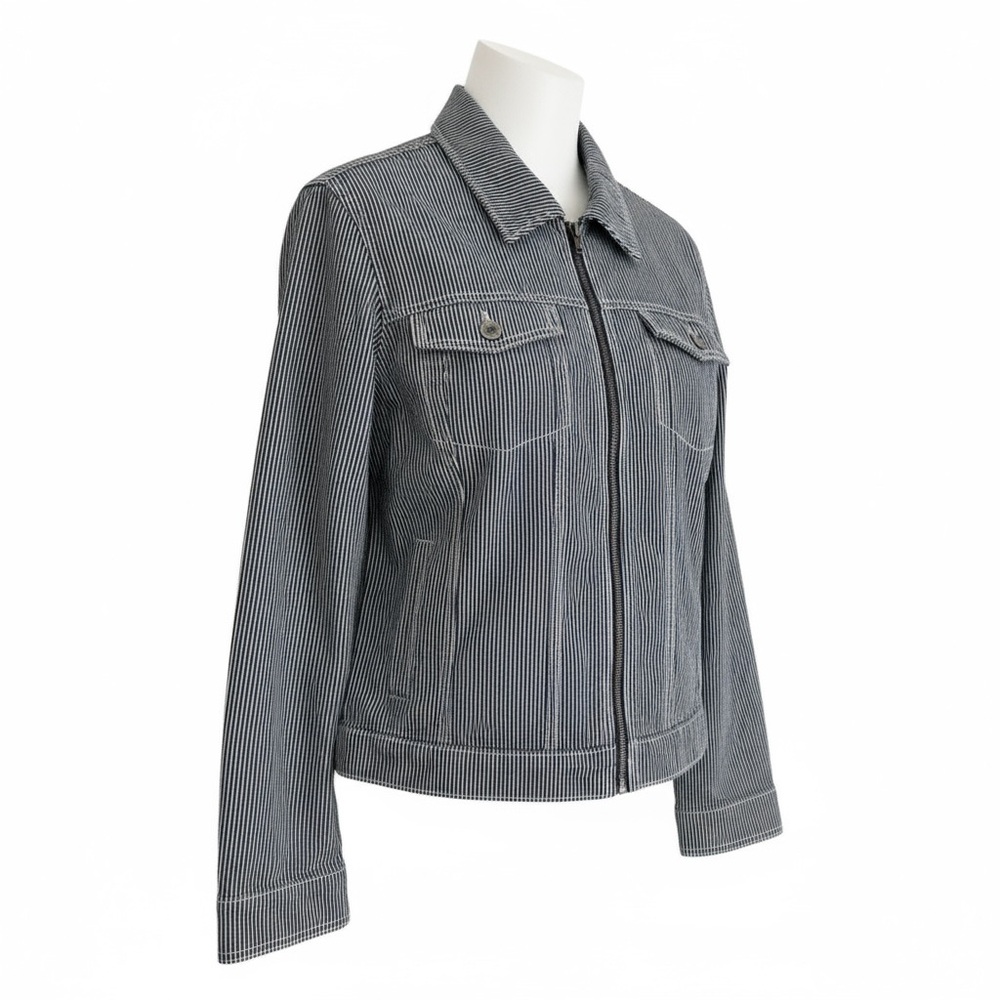 Norma Kamali chore coat jacket stretch denim XXL / 2 XL